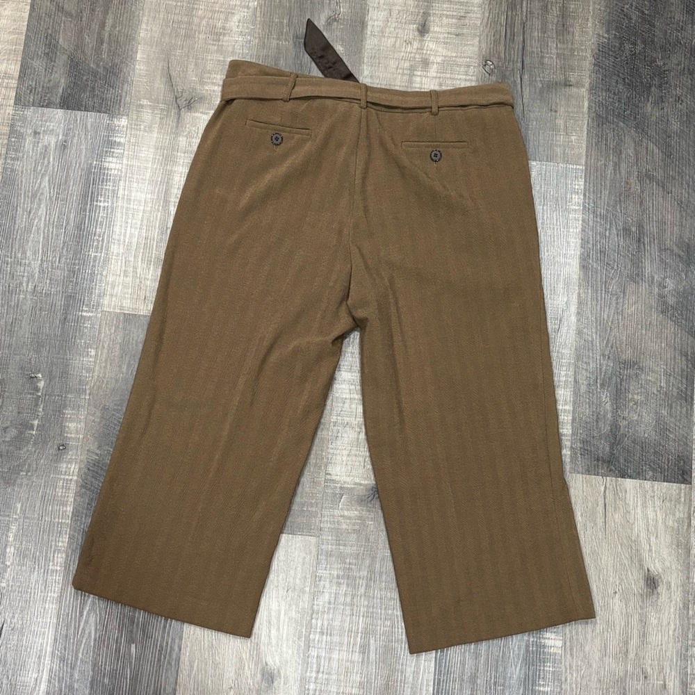 Axcess Liz Claiborne Stretch Wide Leg Cropped Trousers, Herringbone Pattern, GUC - Picture 2 of 14